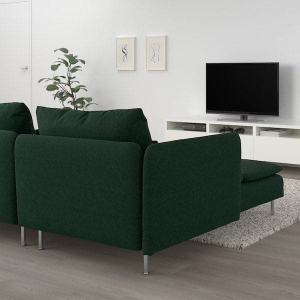 Ikea SÖDERHAMN - 4-seater sofa with chaise-longue, Tallmyra dark green ,
