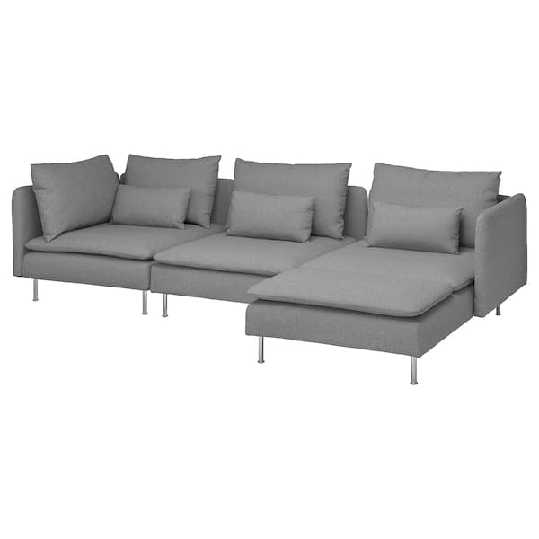 SÖDERHAMN 4-seater sofa with chaise-longue, Tonerud grey , - best price from Maltashopper.com 79452112
