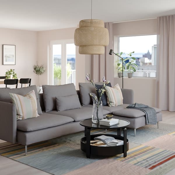 Ikea SÖDERHAMN 4-seater sofa with chaise-longue, Tonerud grey ,