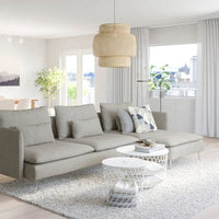 SÖDERHAMN - 4-seater sofa with chaise-longue/Viarp beige/brown , - best price from Maltashopper.com 99534428