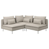 SÖDERHAMN corner sofa, 3-seat, Fridtuna light beige, 192x14x99 cm