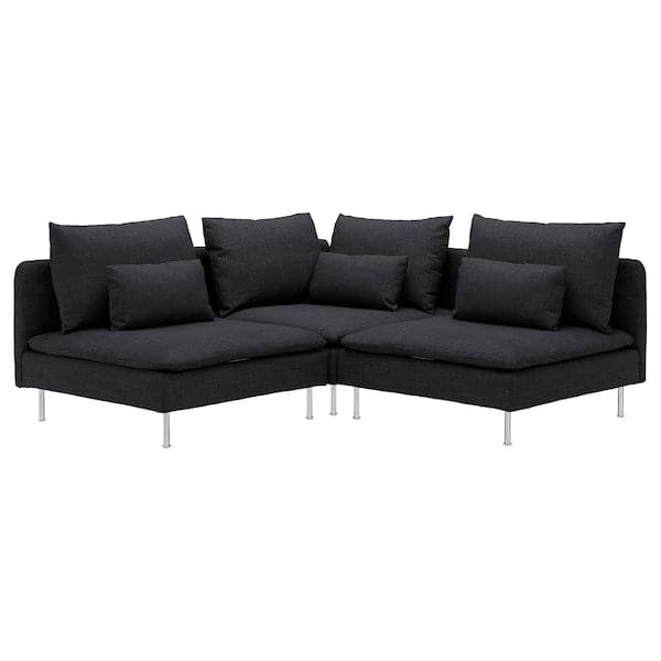 SÖDERHAMN - 3-seater corner sofa, Hillared anthracite ,