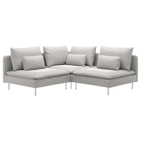 SÖDERHAMN - 3-seater corner sofa, Tallmyra white/black ,