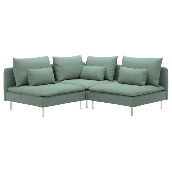 SÖDERHAMN - 3-seater corner sofa, Tallmyra light green , - best price from Maltashopper.com 69430615