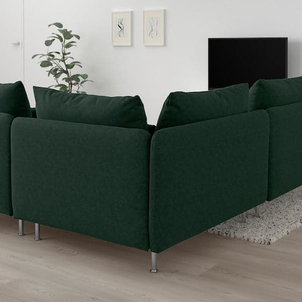 Ikea SÖDERHAMN - 3-seater corner sofa, Tallmyra dark green ,