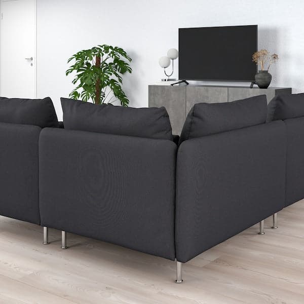 Ikea SÖDERHAMN 4-seater corner sofa with open end piece/Fridtuna dark grey ,