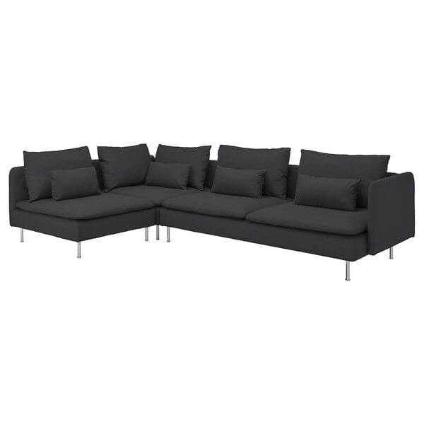SÖDERHAMN 4-seater corner sofa with open end piece/Fridtuna dark grey , - best price from Maltashopper.com 49449588