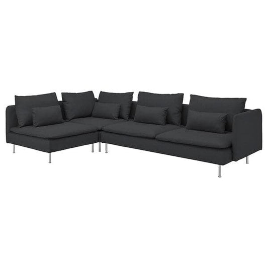SÖDERHAMN 4-seater corner sofa with open end piece/Fridtuna dark grey , - best price from Maltashopper.com 49449588