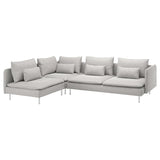 SÖDERHAMN corner sofa, 4-seat, with open end/Tallmyra white/black, 6x14x99 cm