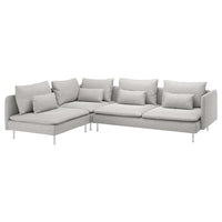 SÖDERHAMN corner sofa, 4-seat, with open end/Tallmyra white/black, 6x14x99 cm