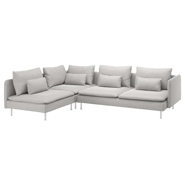 SÖDERHAMN - 4 seater corner sofa, open end/Tallmyra white/black ,