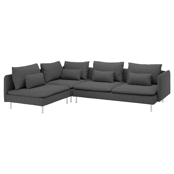 SÖDERHAMN - 4 seater corner sofa, open end/Tallmyra smoky grey ,