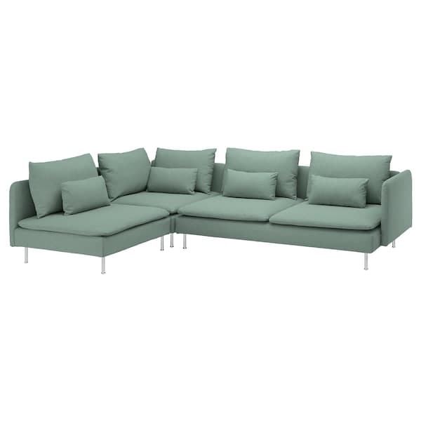 SÖDERHAMN - 4-seater corner sofa, open end/Tallmyra light green ,