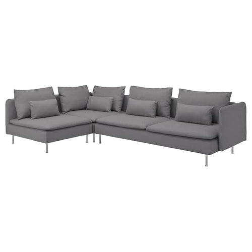 SÖDERHAMN 4-seater corner sofa, with open end / gray Tonerud ,