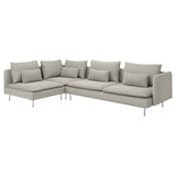 SÖDERHAMN corner sofa, 4-seat, with open end/Viarp beige/brown, 6x14x99 cm