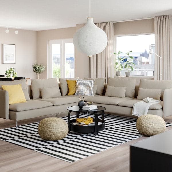 Ikea SÖDERHAMN Corner sofa, 6 seats, Fridtuna light beige , ikea_check
