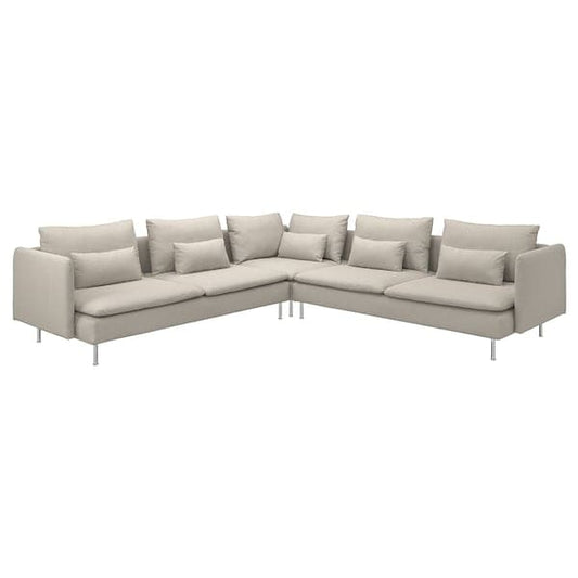 Ikea SÖDERHAMN Corner sofa, 6 seats, Fridtuna light beige , ikea_check