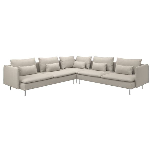 SÖDERHAMN Corner sofa, 6 seats, Fridtuna light beige ,