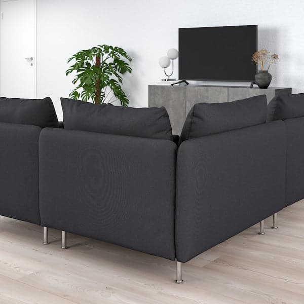 SÖDERHAMN Corner sofa with 6 seats, Fridtuna dark grey , - best price from Maltashopper.com 49449593