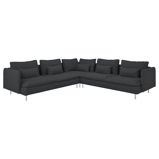 Ikea SÖDERHAMN Corner sofa with 6 seats, Fridtuna dark grey , ikea_check