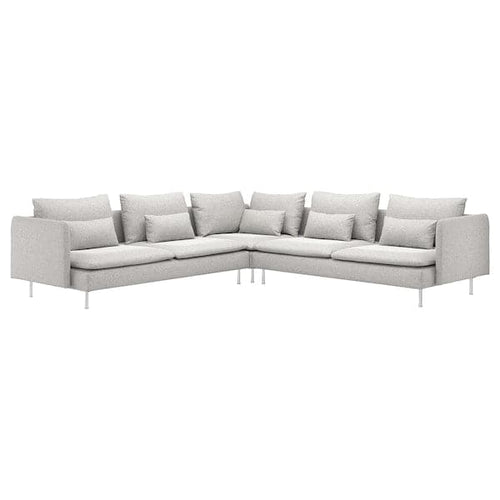 SÖDERHAMN - 6 seater corner sofa, Tallmyra white/black ,