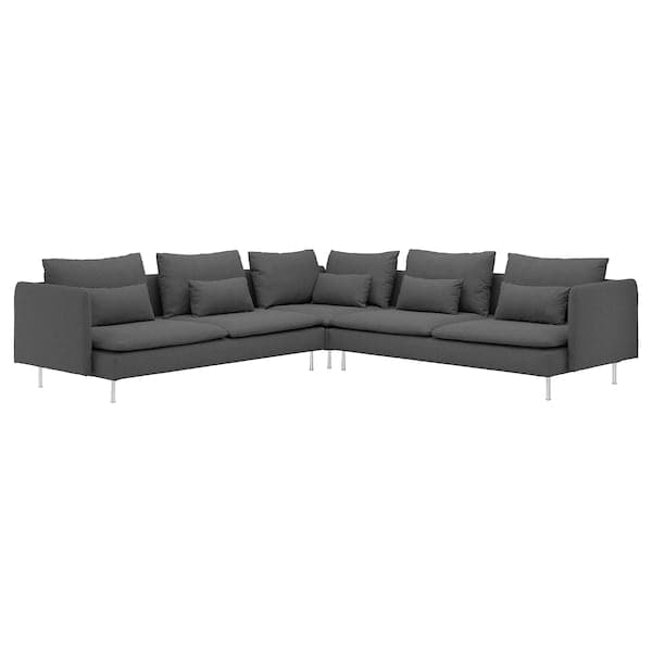 SÖDERHAMN - 6 seater corner sofa, Tallmyra smoke grey ,