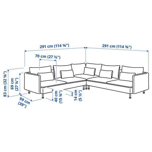 Ikea SÖDERHAMN - 6 seater corner sofa, Tonerud red ikea_check