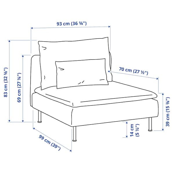 Ikea SÖDERHAMN 1-seater element, Fridtuna dark grey ,