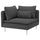 SÖDERHAMN corner section, Tallmyra medium grey, 99 cm