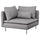 SÖDERHAMN Corner Modular Element, Tonerud grey ,