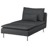 SÖDERHAMN cover for chaise longue, Fridtuna dark grey