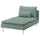 SÖDERHAMN cover for chaise longue section, Tallmyra light green