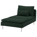 SÖDERHAMN cover for chaise longue section, Tallmyra dark green