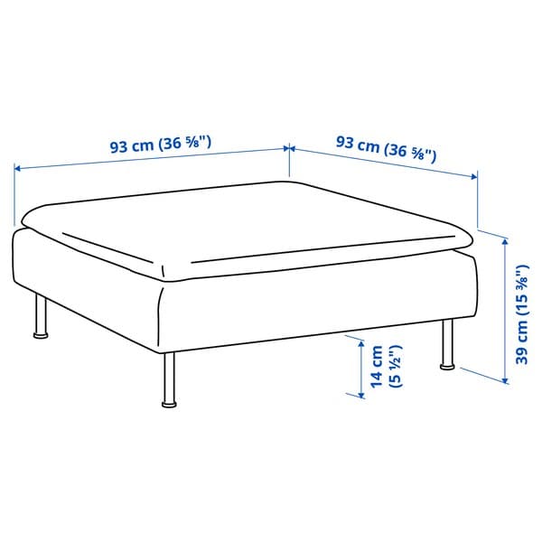 Ikea SÖDERHAMN - Footstool, Hillared dark blue ,