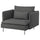 SÖDERHAMN armchair, Tallmyra medium grey, 105 cm