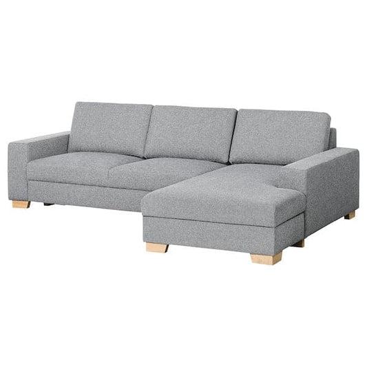 Ikea SÖRVALLEN 3 seater sofa - with chaise-longue, right/Lejde grey/black ,