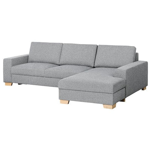 SÖRVALLEN 3 seater sofa - with chaise-longue, right/Lejde grey/black ,