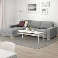 SÖRVALLEN 3 seater sofa - with chaise-longue, right/Lejde grey/black , - best price from Maltashopper.com 19304148
