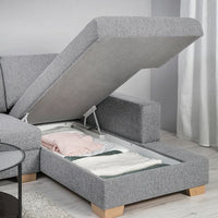 SÖRVALLEN 3 seater sofa - with chaise-longue, right/Lejde grey/black , - Premium Sofas from Ikea - Just €2143.99! Shop now at Maltashopper.com
