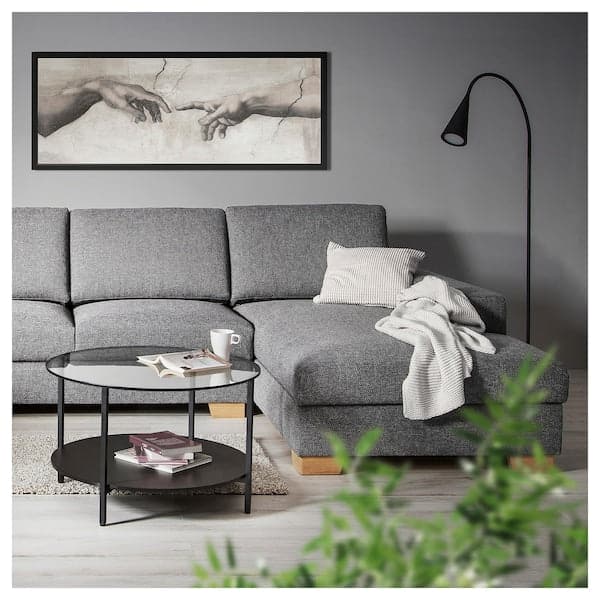 Ikea SÖRVALLEN 3 seater sofa - with chaise-longue, right/Lejde grey/black ,