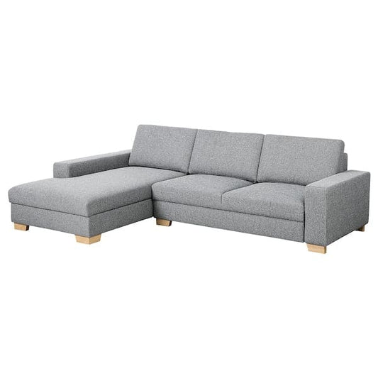 Ikea SÖRVALLEN 3 seater sofa - with chaise-longue, left/Lejde grey/black ,
