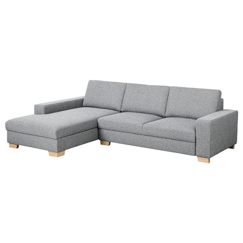 SÖRVALLEN 3 seater sofa - with chaise-longue, left/Lejde grey/black ,