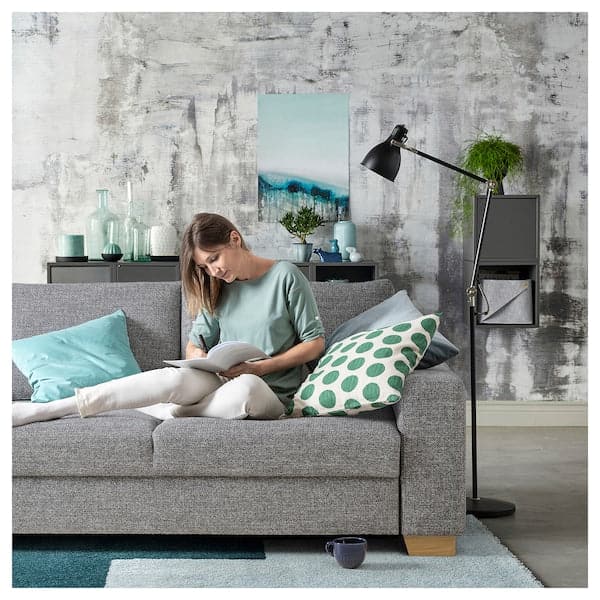 Ikea SÖRVALLEN 3 seater sofa - with chaise-longue, left/Lejde grey/black ,