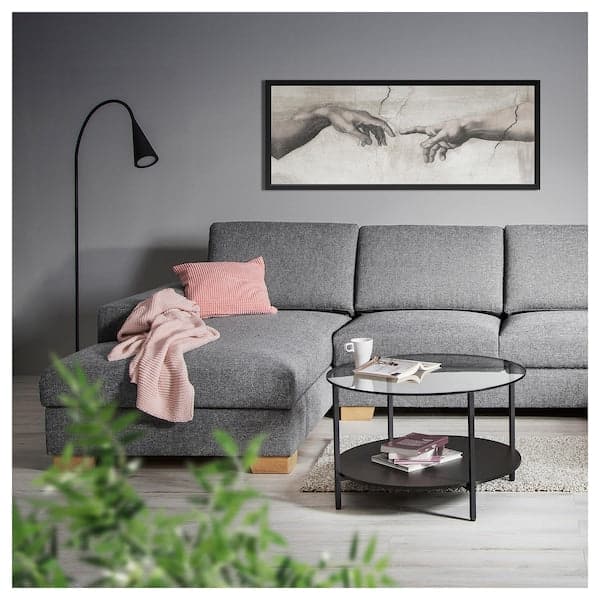 Ikea SÖRVALLEN 3 seater sofa - with chaise-longue, left/Lejde grey/black ,