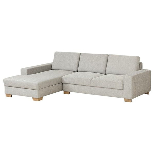SÖRVALLEN 3 seater sofa - with chaise-longue, left/Viarp beige/brown ,