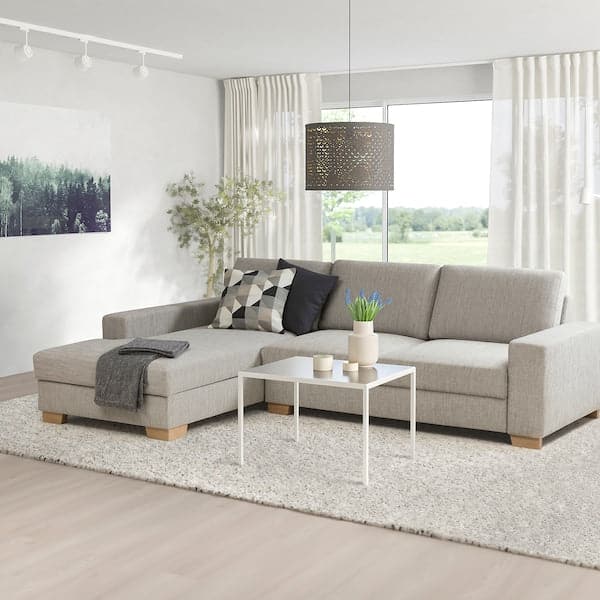 Ikea SÖRVALLEN 3 seater sofa - with chaise-longue, left/Viarp beige/brown ,