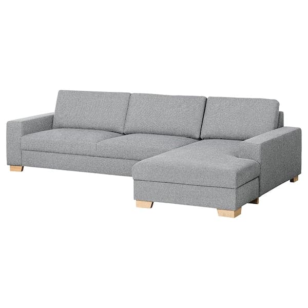 SÖRVALLEN 4-seater sofa - with chaise-longue, right/Lejde grey/black , - best price from Maltashopper.com 29314788