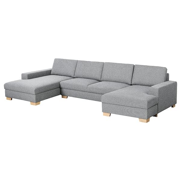 SÖRVALLEN 4 seater sofa with chaise-longue - Lejde grey/black , - best price from Maltashopper.com 59304146