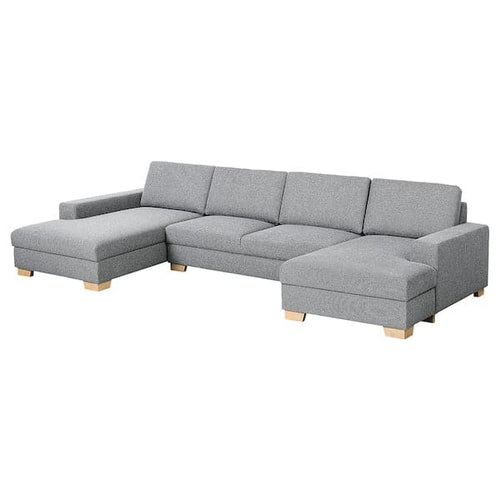 SÖRVALLEN 4 seater sofa with chaise-longue - Lejde grey/black ,
