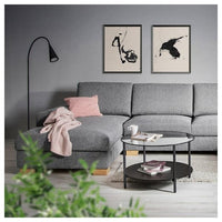 SÖRVALLEN 4-seater sofa - with chaise-longue, left/Lejde grey/black , - best price from Maltashopper.com 69314791